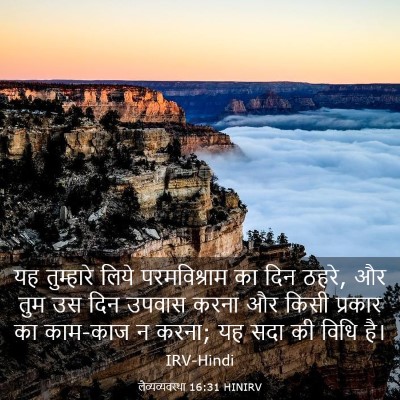 Picture 03 - लैव्यव्यवस्था 16:31 HINIRV - यह तुम्हारे लिये - Bible Verse Picture