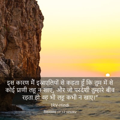 Picture 03 - लैव्यव्यवस्था 17:12 HINIRV - इस कारण मैं - Bible Verse Picture