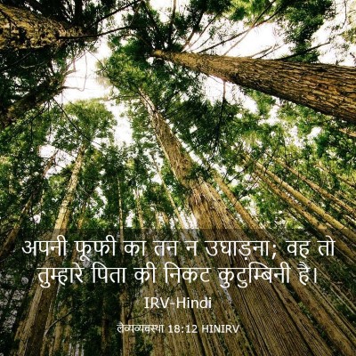 Picture 03 - लैव्यव्यवस्था 18:12 HINIRV - अपनी फूफी का तन न - Bible Verse Picture