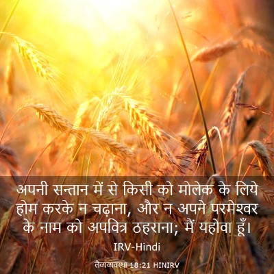 Picture 03 - लैव्यव्यवस्था 18:21 HINIRV - अपनी सन्तान में से - Bible Verse Picture