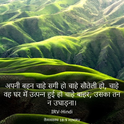 Picture 03 - लैव्यव्यवस्था 18:9 HINIRV - अपनी बहन चाहे सगी - Bible Verse Picture