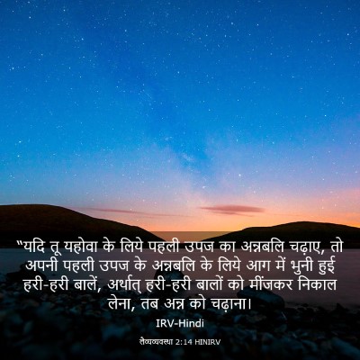Picture 03 - लैव्यव्यवस्था 2:14 HINIRV - “यदि तू यहोवा के - Bible Verse Picture