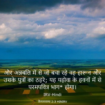 Picture 03 - लैव्यव्यवस्था 2:3 HINIRV - और अन्नबलि में से - Bible Verse Picture