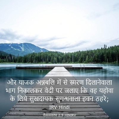 Picture 03 - लैव्यव्यवस्था 2:9 HINIRV - और याजक अन्नबलि - Bible Verse Picture