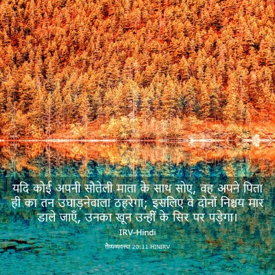 Picture 03 - लैव्यव्यवस्था 20:11 HINIRV - यदि कोई अपनी - Bible Verse Picture