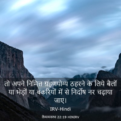 Picture 03 - लैव्यव्यवस्था 22:19 HINIRV - तो अपने निमित्त - Bible Verse Picture