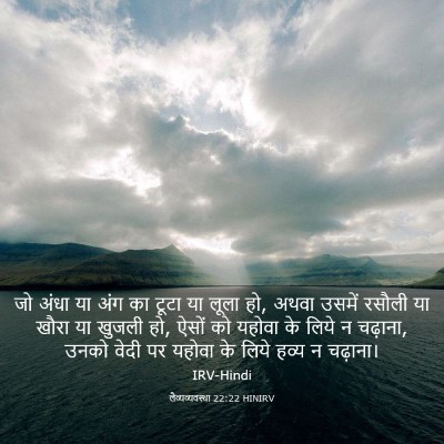 Picture 03 - लैव्यव्यवस्था 22:22 HINIRV - जो अंधा या अंग का - Bible Verse Picture