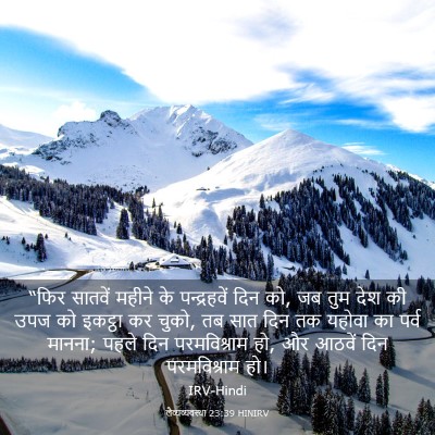 Picture 03 - लैव्यव्यवस्था 23:39 HINIRV - “फिर सातवें महीने - Bible Verse Picture