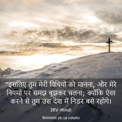 Picture 03 - लैव्यव्यवस्था 25:18 HINIRV - “इसलिए तुम मेरी - Bible Verse Picture