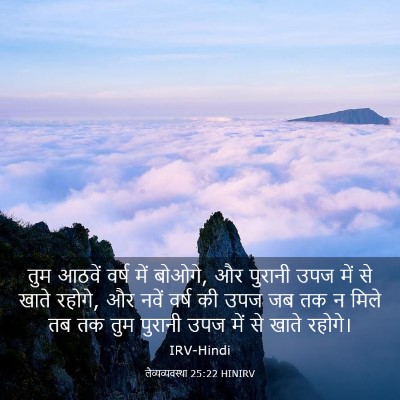Picture 03 - लैव्यव्यवस्था 25:22 HINIRV - तुम आठवें वर्ष में - Bible Verse Picture
