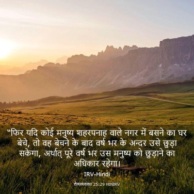 Picture 03 - लैव्यव्यवस्था 25:29 HINIRV - “फिर यदि कोई - Bible Verse Picture