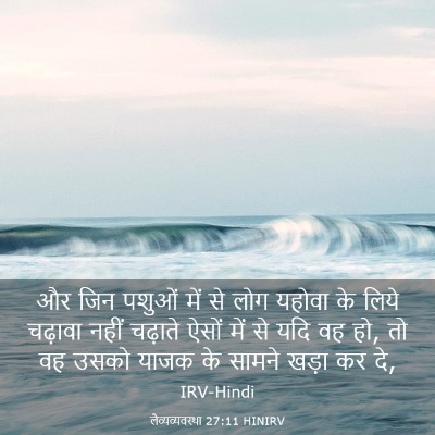 Picture 03 - लैव्यव्यवस्था 27:11 HINIRV - और जिन पशुओं में से - Bible Verse Picture