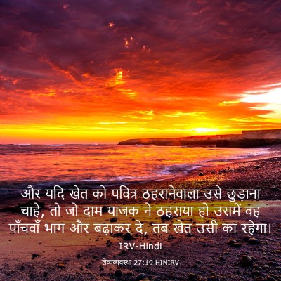 Picture 03 - लैव्यव्यवस्था 27:19 HINIRV - और यदि खेत को - Bible Verse Picture
