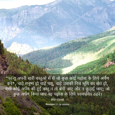 Picture 03 - लैव्यव्यवस्था 27:28 HINIRV - “परन्तु अपनी सारी - Bible Verse Picture