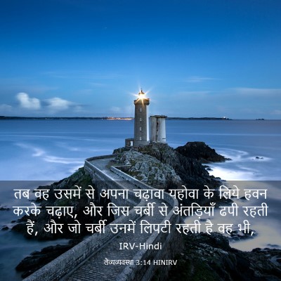 Picture 03 - लैव्यव्यवस्था 3:14 HINIRV - तब वह उसमें से अपना - Bible Verse Picture