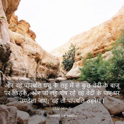 Picture 03 - लैव्यव्यवस्था 5:9 HINIRV - और वह पापबलि पशु के - Bible Verse Picture