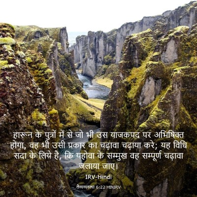 Picture 03 - लैव्यव्यवस्था 6:22 HINIRV - हारून के पुत्रों - Bible Verse Picture