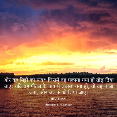 Picture 03 - लैव्यव्यवस्था 6:28 HINIRV - और वह मिट्टी का - Bible Verse Picture