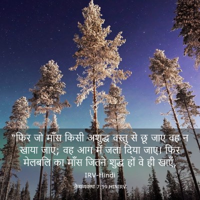 Picture 03 - लैव्यव्यवस्था 7:19 HINIRV - “फिर जो माँस किसी - Bible Verse Picture