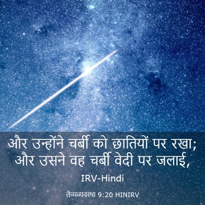 Picture 03 - लैव्यव्यवस्था 9:20 HINIRV - और उन्होंने चर्बी - Bible Verse Picture