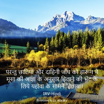 Picture 03 - लैव्यव्यवस्था 9:21 HINIRV - परन्तु छातियों और - Bible Verse Picture