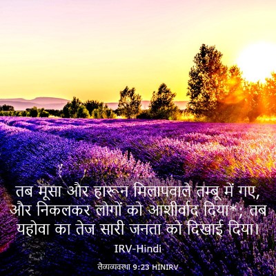 Picture 03 - लैव्यव्यवस्था 9:23 HINIRV - तब मूसा और हारून - Bible Verse Picture
