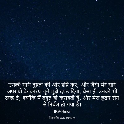 Picture 03 - विलापगीत 1:22 HINIRV - उनकी सारी दुष्टता - Bible Verse Picture