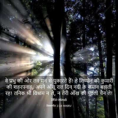Picture 03 - विलापगीत 2:18 HINIRV - वे प्रभु की ओर तन - Bible Verse Picture