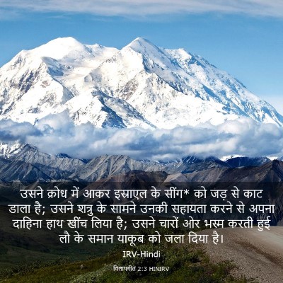 Picture 03 - विलापगीत 2:3 HINIRV - उसने क्रोध में आकर - Bible Verse Picture