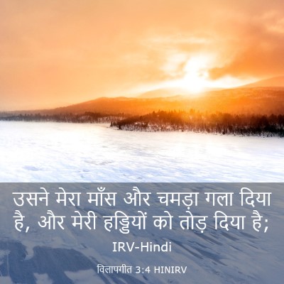 Picture 03 - विलापगीत 3:4 HINIRV - उसने मेरा माँस और - Bible Verse Picture