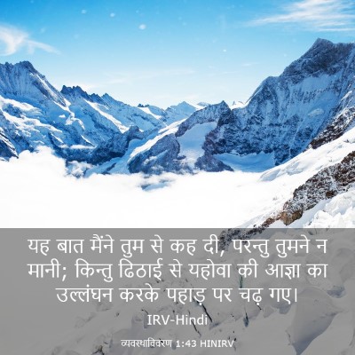 Picture 03 - व्यवस्थाविवरण 1:43 HINIRV - यह बात मैंने तुम से - Bible Verse Picture