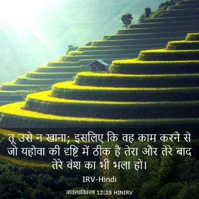 Picture 03 - व्यवस्थाविवरण 12:25 HINIRV - तू उसे न खाना; - Bible Verse Picture