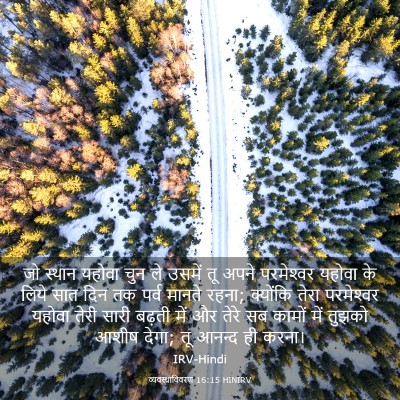 Picture 03 - व्यवस्थाविवरण 16:15 HINIRV - जो स्थान यहोवा चुन - Bible Verse Picture