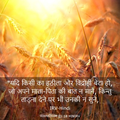 Picture 03 - व्यवस्थाविवरण 21:18 HINIRV - “यदि किसी का हठीला - Bible Verse Picture