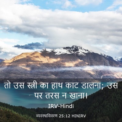 Picture 03 - व्यवस्थाविवरण 25:12 HINIRV - तो उस स्त्री का हाथ - Bible Verse Picture