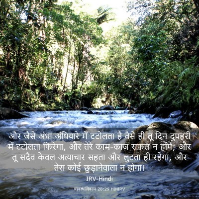 Picture 03 - व्यवस्थाविवरण 28:29 HINIRV - और जैसे अंधा - Bible Verse Picture