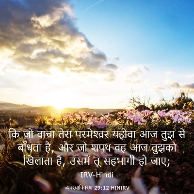 Picture 03 - व्यवस्थाविवरण 29:12 HINIRV - कि जो वाचा तेरा - Bible Verse Picture