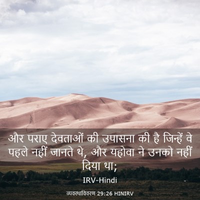 Picture 03 - व्यवस्थाविवरण 29:26 HINIRV - और पराए देवताओं की - Bible Verse Picture