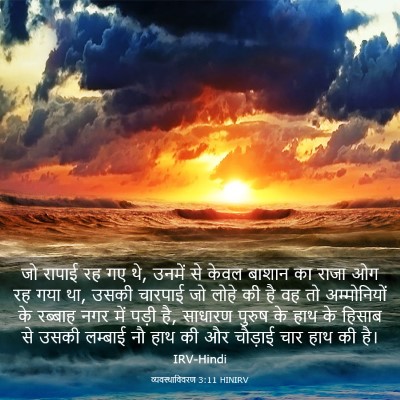 Picture 03 - व्यवस्थाविवरण 3:11 HINIRV - जो रापाई रह गए थे, - Bible Verse Picture