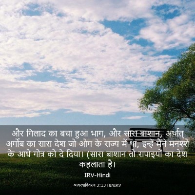 Picture 03 - व्यवस्थाविवरण 3:13 HINIRV - और गिलाद का बचा हुआ - Bible Verse Picture