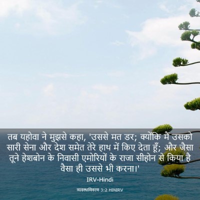 Picture 03 - व्यवस्थाविवरण 3:2 HINIRV - तब यहोवा ने मुझसे - Bible Verse Picture