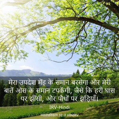 Picture 03 - व्यवस्थाविवरण 32:2 HINIRV - मेरा उपदेश मेंह के - Bible Verse Picture