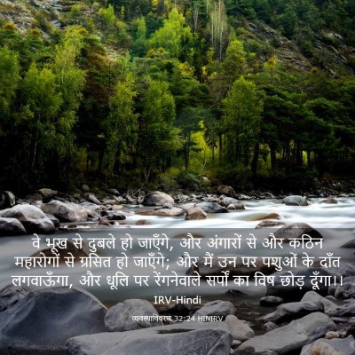 Picture 03 - व्यवस्थाविवरण 32:24 HINIRV - वे भूख से दुबले हो - Bible Verse Picture