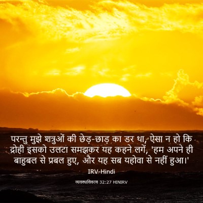 Picture 03 - व्यवस्थाविवरण 32:27 HINIRV - परन्तु मुझे - Bible Verse Picture