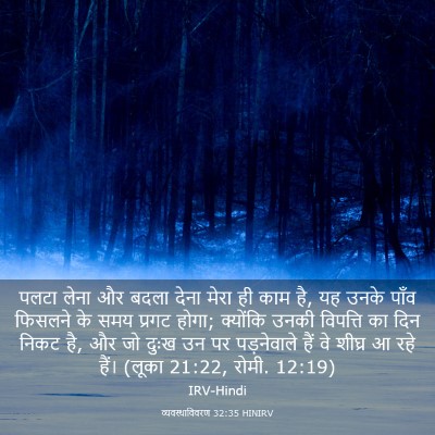 Picture 03 - व्यवस्थाविवरण 32:35 HINIRV - पलटा लेना और बदला - Bible Verse Picture