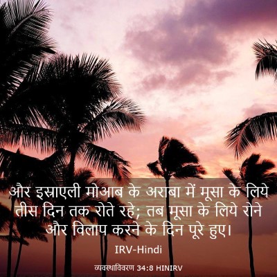 Picture 03 - व्यवस्थाविवरण 34:8 HINIRV - और इस्राएली मोआब - Bible Verse Picture