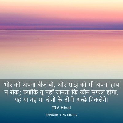 Picture 03 - सभोपदेशक 11:6 HINIRV - भोर को अपना बीज बो, - Bible Verse Picture