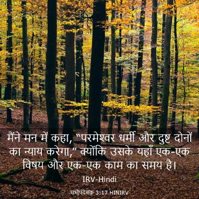 Picture 03 - सभोपदेशक 3:17 HINIRV - मैंने मन में कहा, - Bible Verse Picture