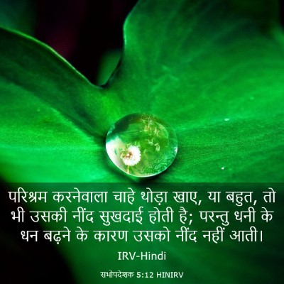 Picture 03 - सभोपदेशक 5:12 HINIRV - परिश्रम करनेवाला - Bible Verse Picture