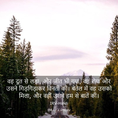 Picture 03 - होशे 12:4 HINIRV - वह दूत से लड़ा, और - Bible Verse Picture